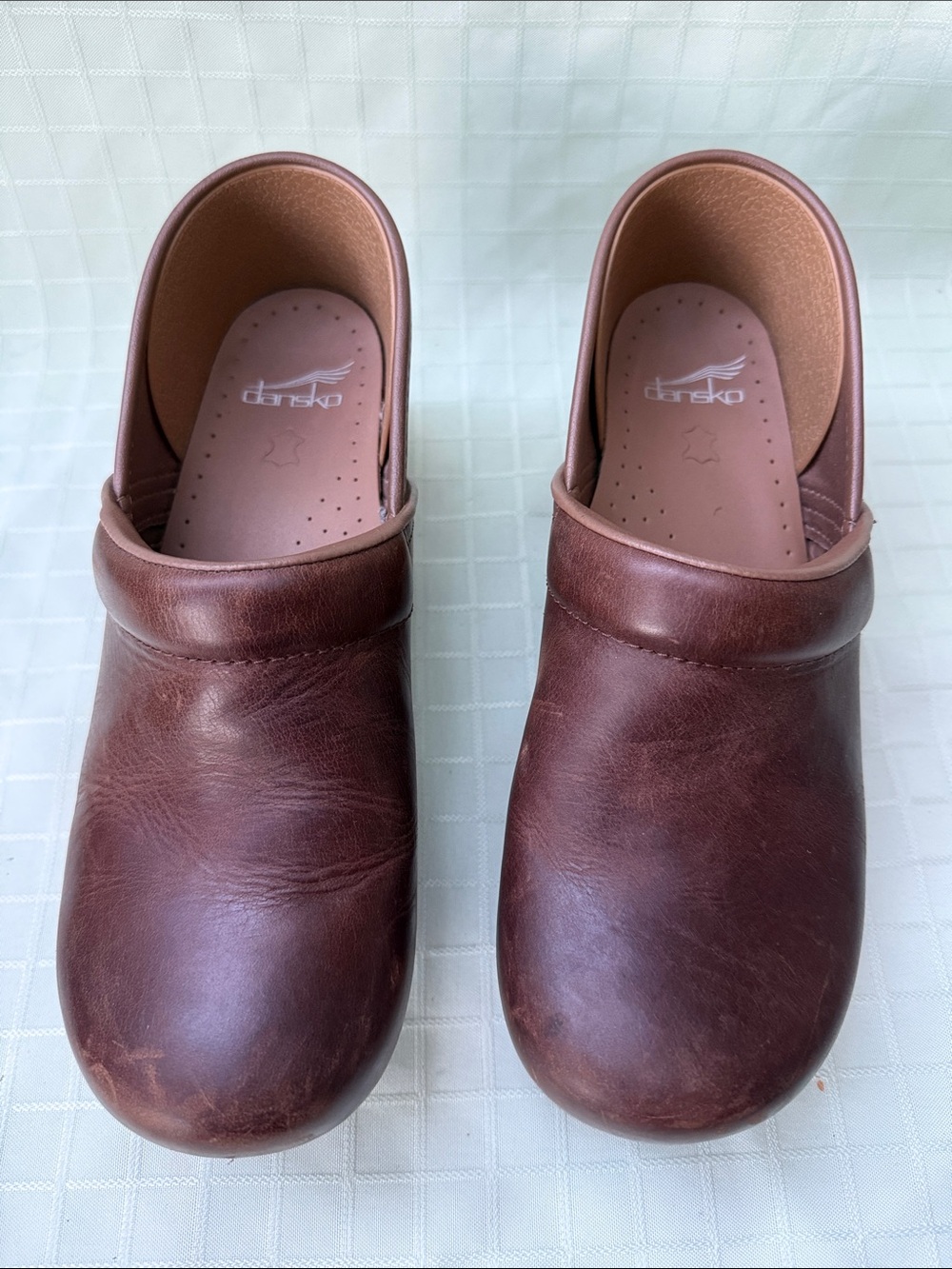 Dansko Brown Leather Slip-On Clogs